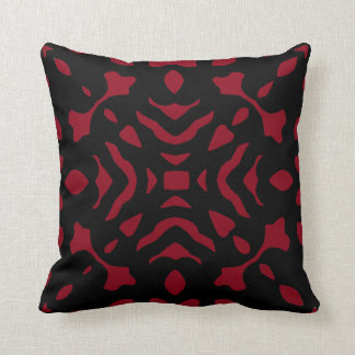 Wine Burgundy Blood Red Dark Red Black Pattern Throw Pillow