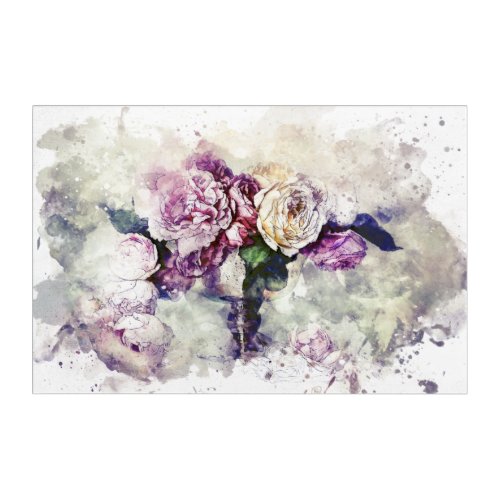  Wine Burgundy Roses Floral  AR26 Acrylic Print