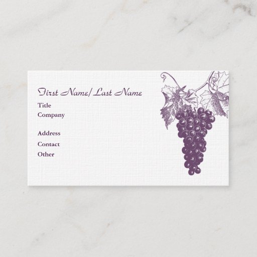 Customizable Wine Business Card