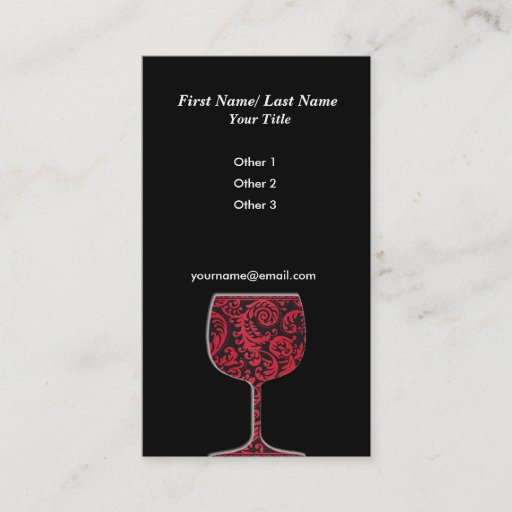 Customizable Wine Business Card