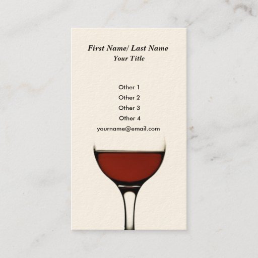 Customizable Wine Business Card