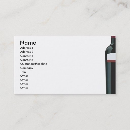 Customizable Wine Business Card
