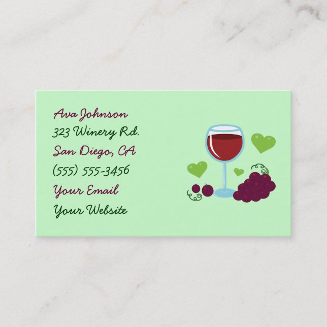Wine Business Cards (Front)