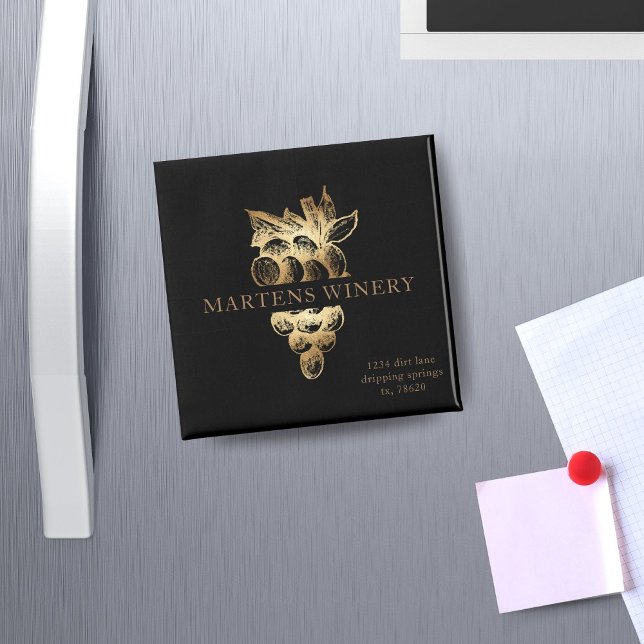 Wine Business Winery Gold Grapes Magnet (Creator Uploaded)