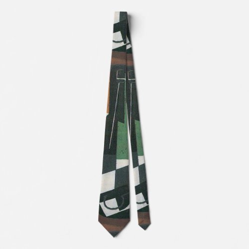 Wine Carafe Bottle by Juan Gris Vintage Cubism Neck Tie