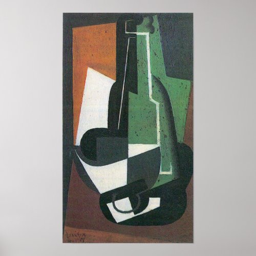 Wine Carafe Bottle by Juan Gris Vintage Cubism Poster