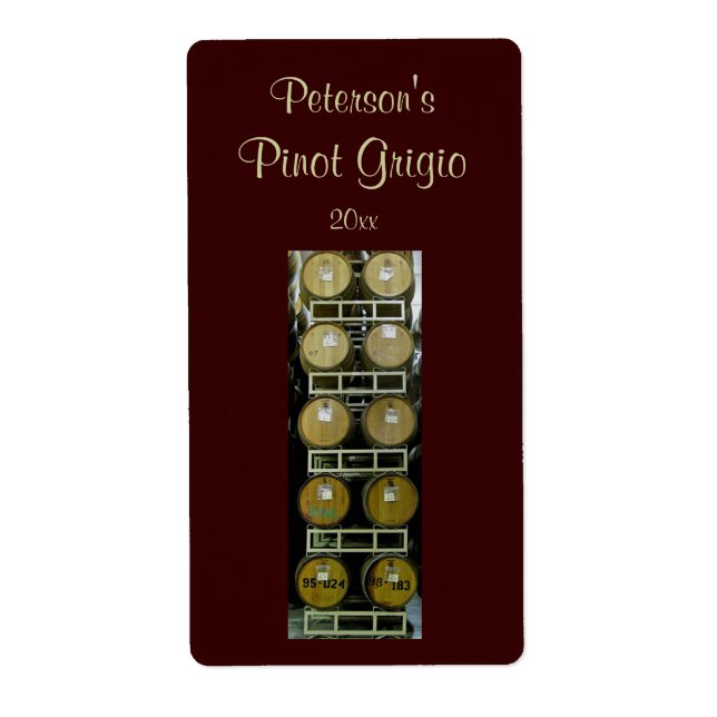 Wine Casks Homemade Wine Label (Front)