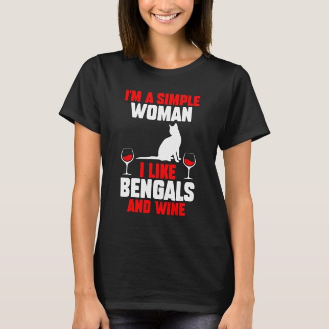 Wine Cat Bengal T-Shirt (Front)