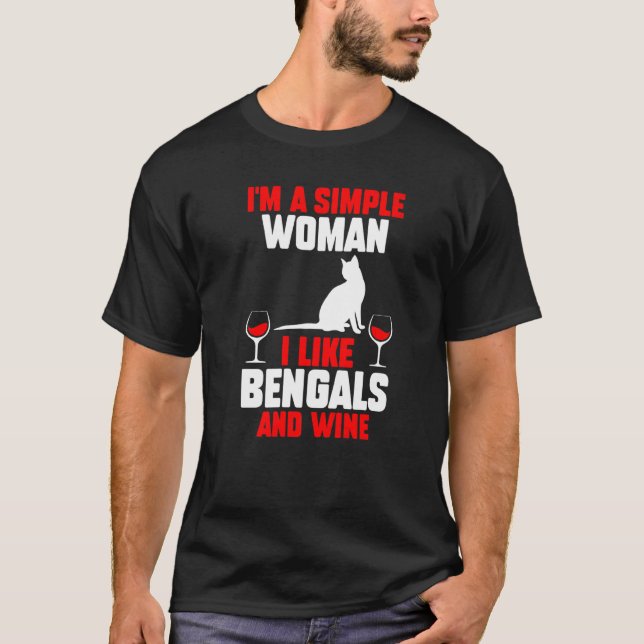 Wine Cat Bengal T-Shirt (Front)