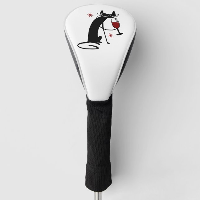 Wine Cat Golf Head Cover (Front)