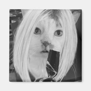 Wine Cat Magnet