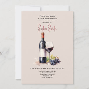 Wine celebration birthday party invitation