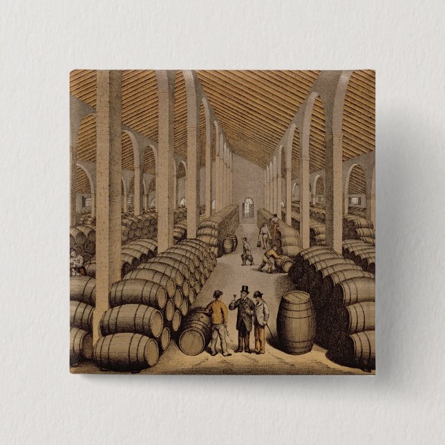 Wine Cellar at Jerez de la Frontera Pinback Button (Front)