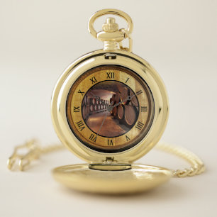 Wine Cellar Pocket Watch ~ Wine Barrel Lid