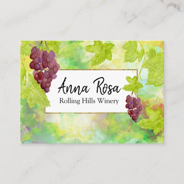 *~* Wine Cellar Wine Grapes Vineyard Winery Business Card (Front)