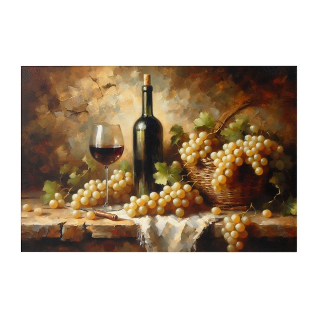 Wine Cellar Winery Grapes Still Life Acrylic Print (Front)