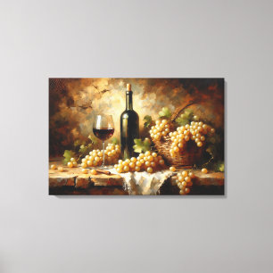 Wine Cellar Winery Grapes Still Life Canvas Print