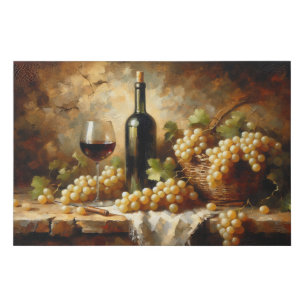 Wine Cellar Winery Grapes Still Life Faux Canvas Print