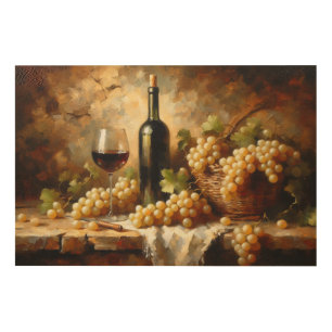 Wine Cellar Winery Grapes Still Life Wood Wall Art