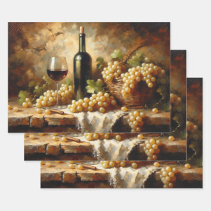 Wine Cellar Winery Grapes Still Life Wrapping Paper Sheets