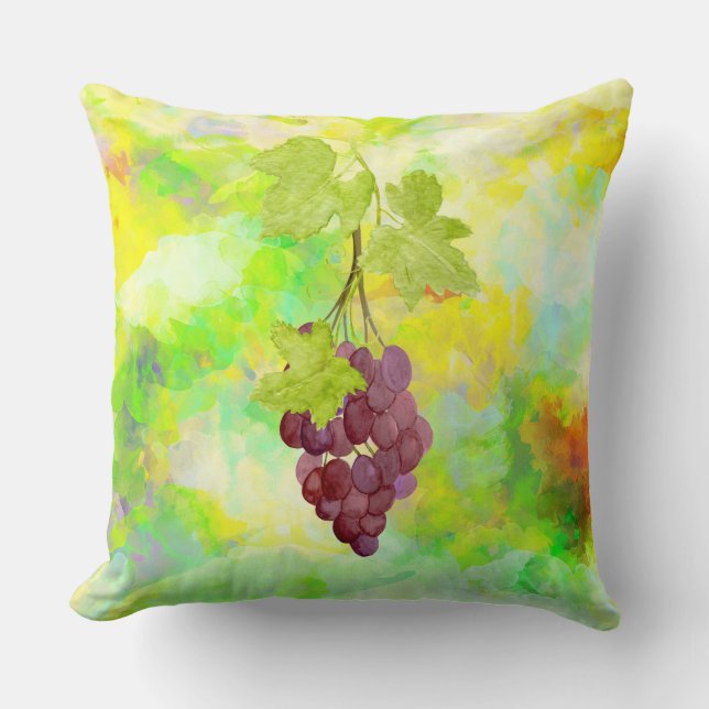 *~* Wine Cellar Winery Grapes Vineyard Wine Throw Pillow (Front)