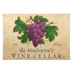 Vineyard Blessings ~ Wine Grapes Single Tapestry Placemat