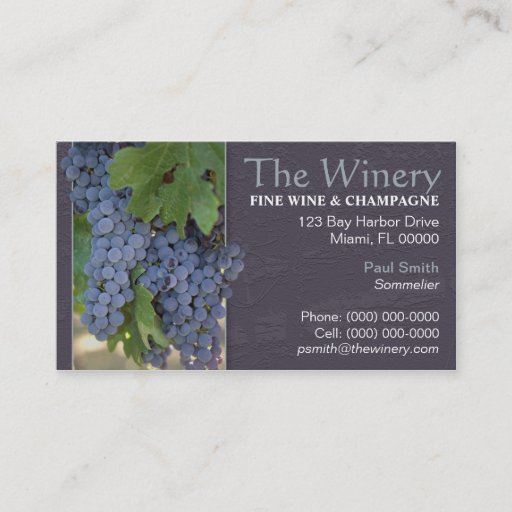 Customizable Wine &amp; Champagne Business Card