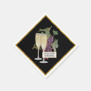 Wine Champagne Glasses Bridal Reception Decor Napkins