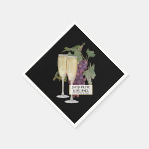 Wine Champagne Glasses Bridal Reception Decor Paper Napkins