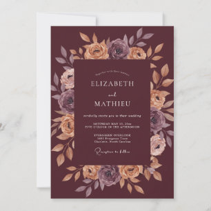 Wine Champagne Ranunculus Eucalyptus Wedding Invitation