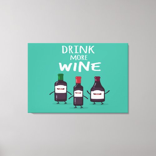 Wine Characters Funny Canvas Print