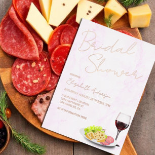 Wine & Charcuterie Bridal Shower Foil Invitation