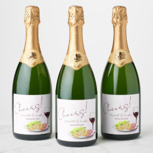 Wine & Charcuterie Engagement Party Sparkling Wine Label