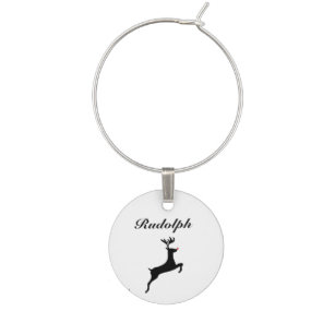 Reindeer Wine Glass Charms Tags Zazzle