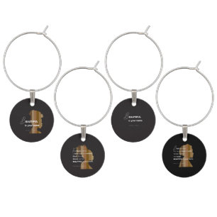 Wine Charm "Ebony Woman" beautiful is your name
