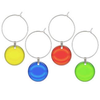 Wine Charm Set - Colored Droplets v.2