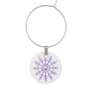 Wine charm with purple snowflake design