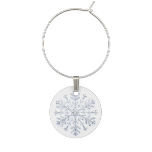 Wine charm with silver snowflake design