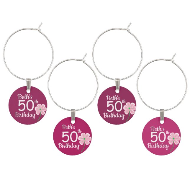 Wine Charms 50th Birthday (Staggered)