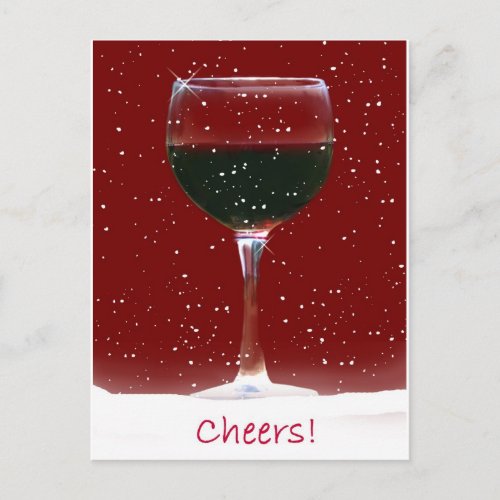 Wine Cheers Holiday Postcard