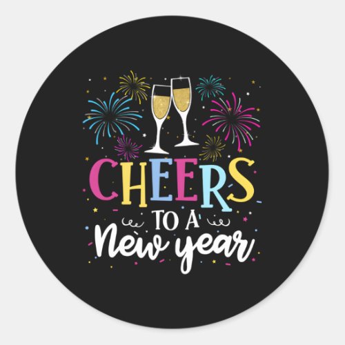 Wine Cheers To A New Year Happy New Year 2022 New  Classic Round Sticker