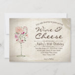 Wine &amp; Cheese Birthday Invitation at Zazzle