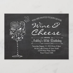 Wine & Cheese Birthday Invitation