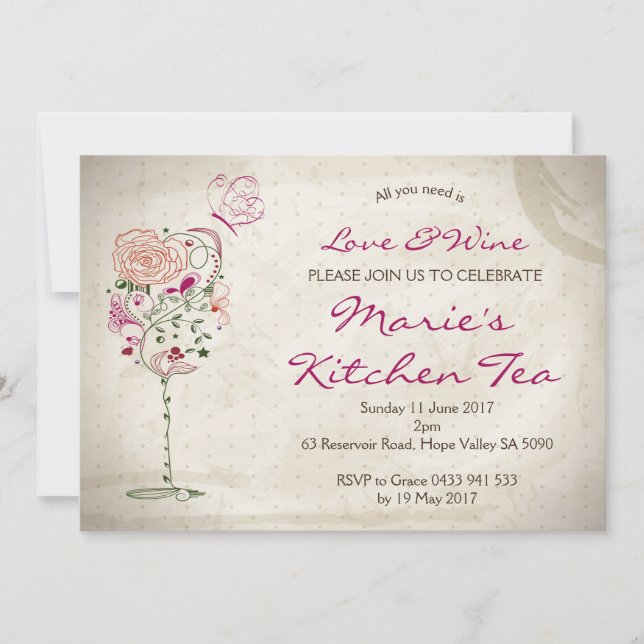 Wine & Cheese Birthday Invitation (Front)