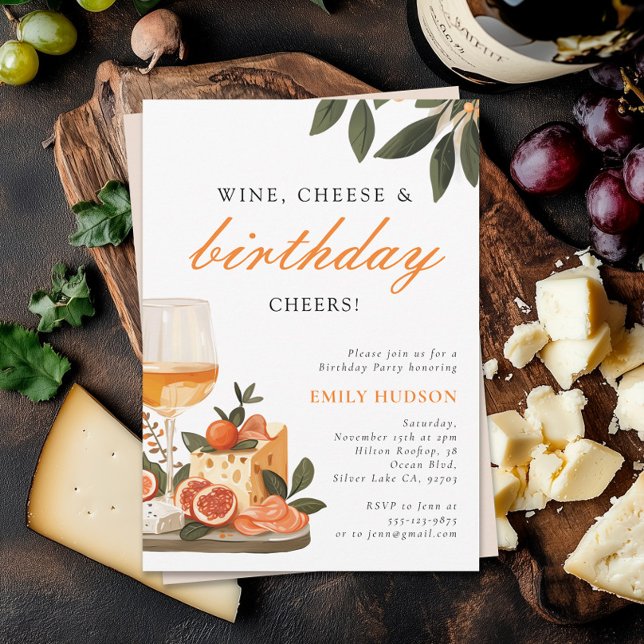 Wine & Cheese Birthday Party Invitation (Creator Uploaded)