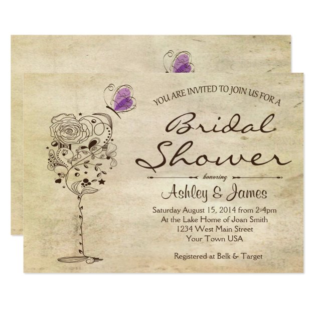 Wine & Cheese Bridal Shower Invitation