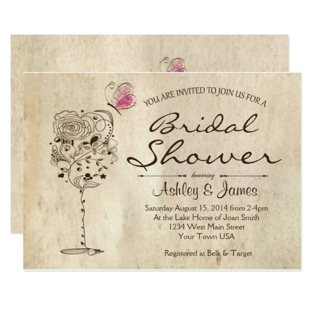 Wine & Cheese Bridal Shower Invitation