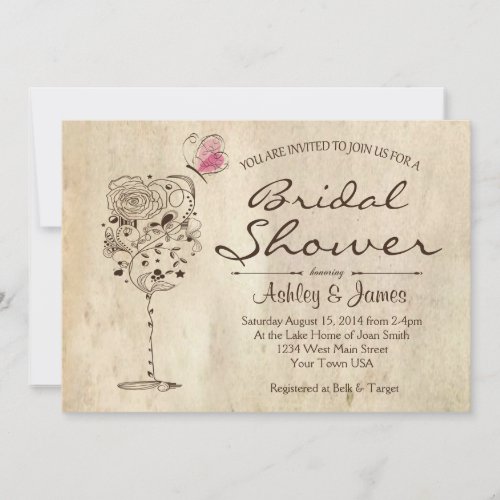 Wine &amp; Cheese Bridal Shower Invitation
