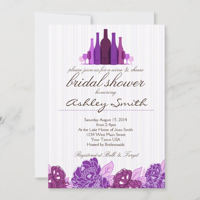 Wine & Cheese Bridal Shower Invitation (Front)