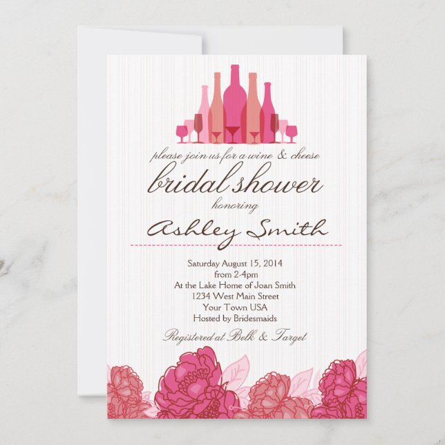 Wine & Cheese Bridal Shower Invitation (Front)